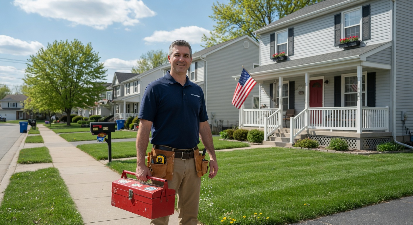 Professional handyman at a Lawrence, KS home